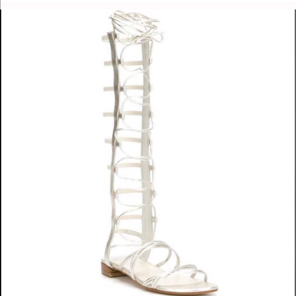 Stuart Weitzman Silver 'sparta' Gladiator Sandals - Picture 3 of 8